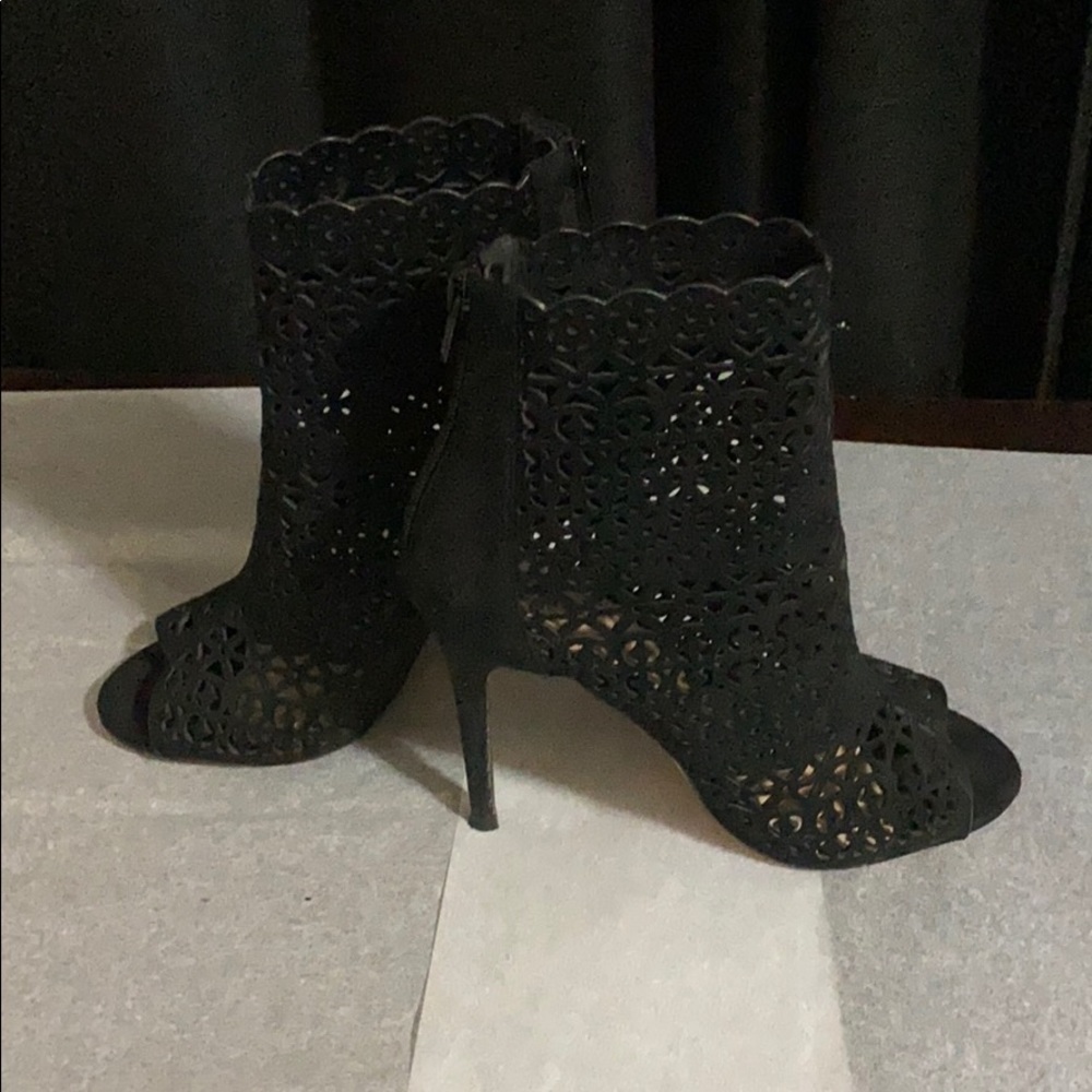Black Crochet Heels